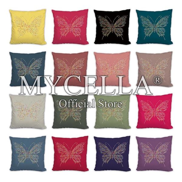 

cushion/decorative pillow 50 color soft plush cushion cover drills pillowcase home decor covers living room sofa rhinestone butterfly