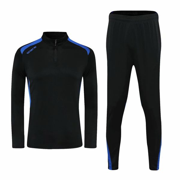 

#01 can be customized soccer tracksuit track kit running jacket chandal training suits sports wear and trousers, Black