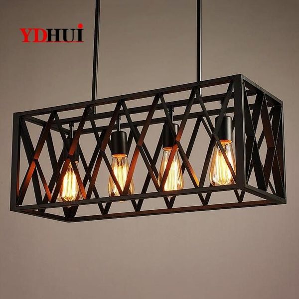 

modern black birdcage pendant lights iron box retro light loft metal cage hanging lighting lamp lamps