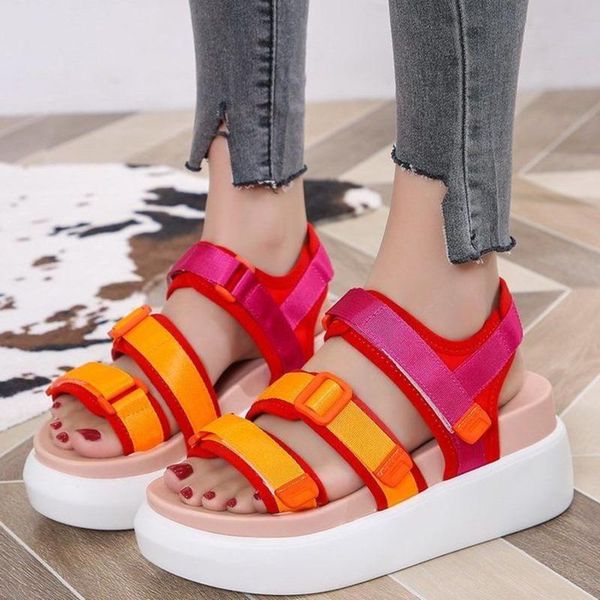 

dress shoes summer thick bottom female sport sandals hollow out open toe platform women wedge casual ladies beach, Black