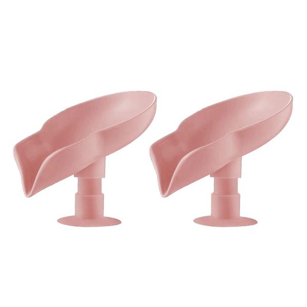 

soap dishes 2pcs dish leaf shaped non perforated lightweight drain bar tidy organizer standing easy install sucker hanger cleaning