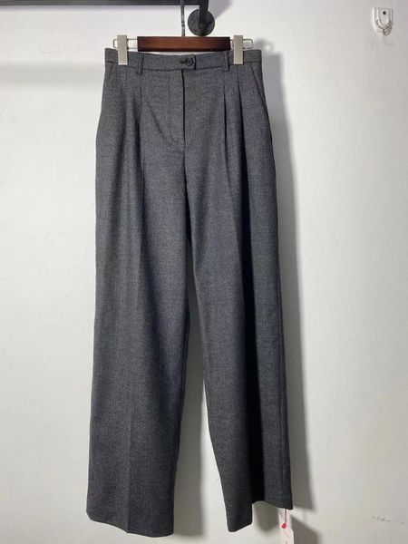 

women's pants & capris women wool blend suit wide-leg trousers casual slim 2021 ladies fashion office wear with pockets, Black;white