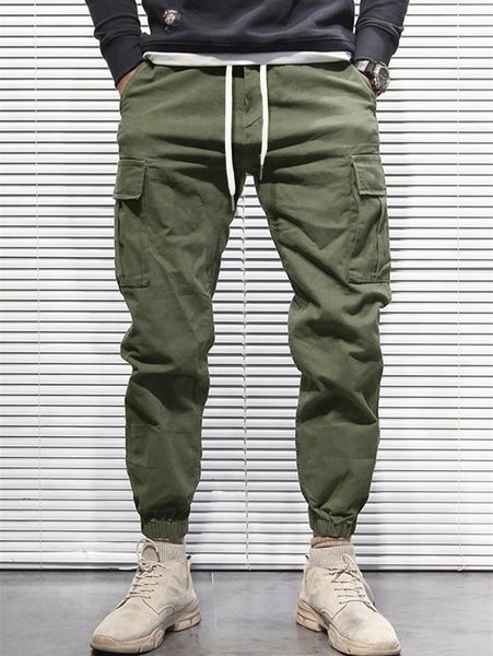 

men flap pocket side drawstring waist pants z5qg#, Black