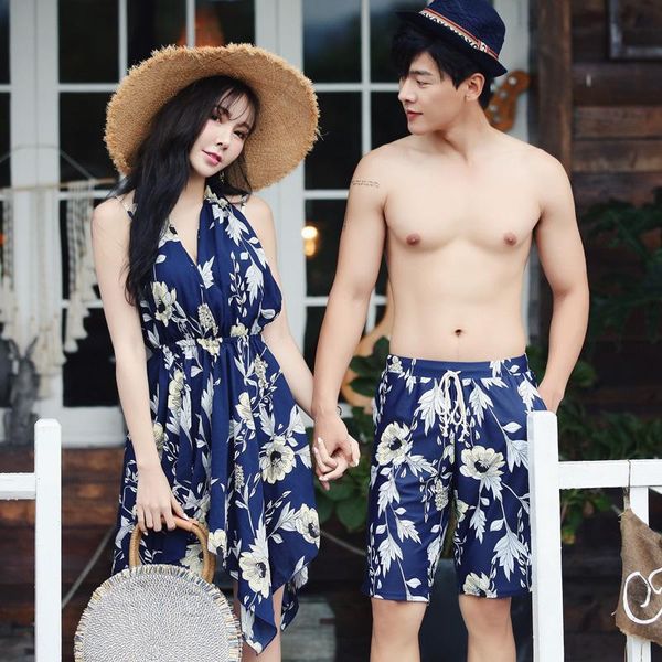 

women's swimwear couples beach wear bikini suits 2021 men's pants, White;black