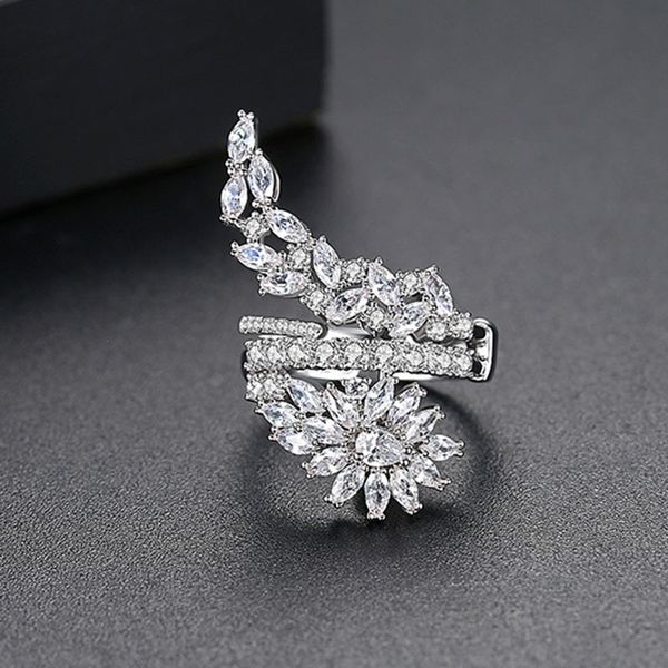 

hibride fashion women rings jewelry handmade cubic zirconia butterfly wings ring for bride wedding anniversary bijoux r-190, Slivery;golden