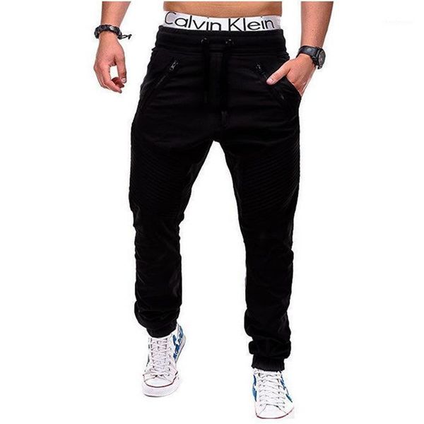 

men's pants men 2021 spring summer slim elastic pencil fashion solid color casual male harajuku drawstring pockets trousers 3xl, Black