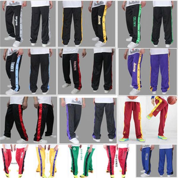 

men's pants men 2021 fashion basketball button sweatpants casual fitness trousers joggers loose hip hop printed, Black
