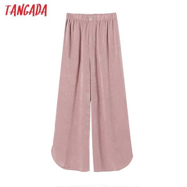 

tangada fashion women pink long suit pants trousers vintage style pockets strethy waist lady pants pantalon qj125 210609, Black;white