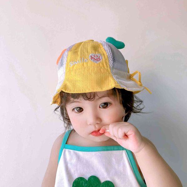 

ins children baby 0-2 years old lovely shape sunscreen hat, Yellow