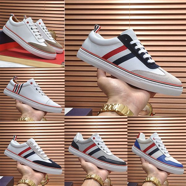 

men's low casual shoes multi color fashion leather sports triple black and white lace up platform party coach 40-45