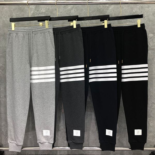 

casual pants dongguan daizhiying tb guard four bar yarn dyed leisure sports male and female couple cotton, Black;white