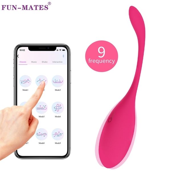 Fun-Mates vibrando ovo sexo brinquedos vibradores para as mulheres app wireless remoto g pontos bala vaginal Bolas de kegel vibrar fêmea 210329