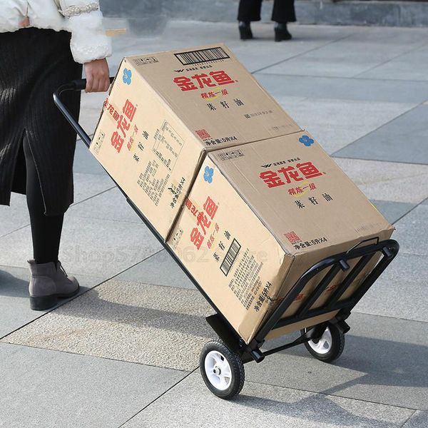 

storage baskets heavy load folding portable luggage trolley hand cart shopping