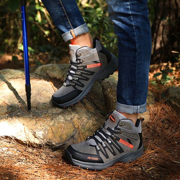 

mens casual shoes rubber outdoor hiking shoes sports mens shoes breathable lace-up jogging for man sneakers anti-odor
