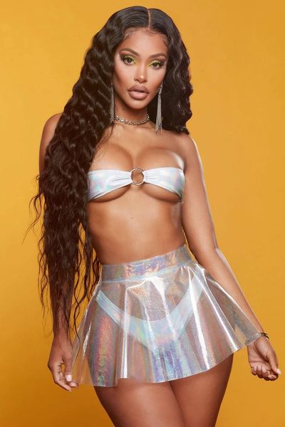 

style transparent short mini skirts ladies perspective summer clothing, Black