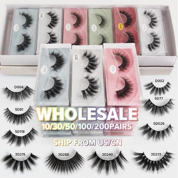 

wholesale eyelashes 12/24/36/48/60pcs 3d mink lashes natural false makeup in bulk1