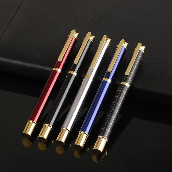 

ballpoint pens pen brand metal luxury roller 0.5mm blue/black ink refill for business writing office school supplies, Blue;orange