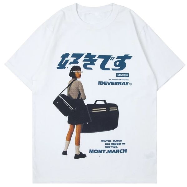 

women's sweaters loose cotton short sleeve shirt of large size japanese kanji printing, White;black