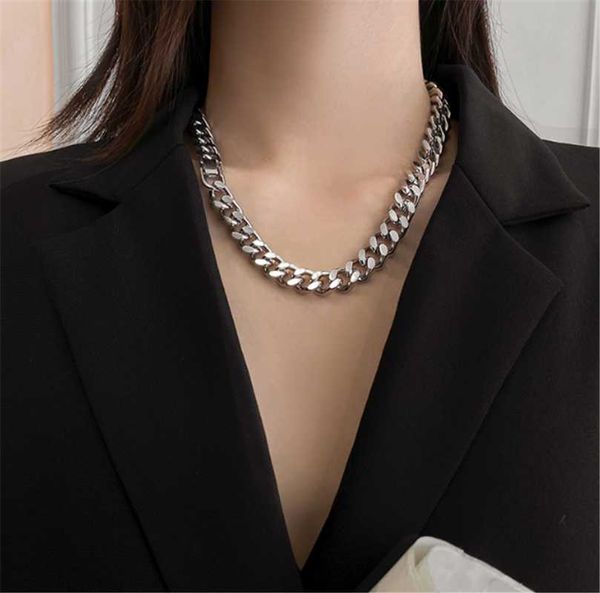 

pendant necklaces 316l stainless steel thick chain cuban necklace hip hop personality titanium no fade, Silver
