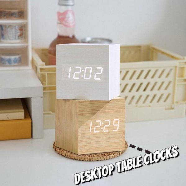 

other clocks & accessories led digital alarm clock with usb port voice control snooze desk tools desktable retro glow decor dc 5v