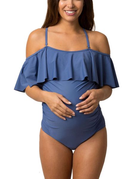 

pregnant women's swimsuit strap ruffle bikini one piece, White;black