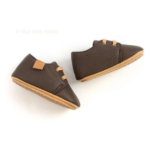 

first walkers born baby shoes retro simplicity solid color leather rubber sole non-slip flat for toddlers girl boys crib moccassins