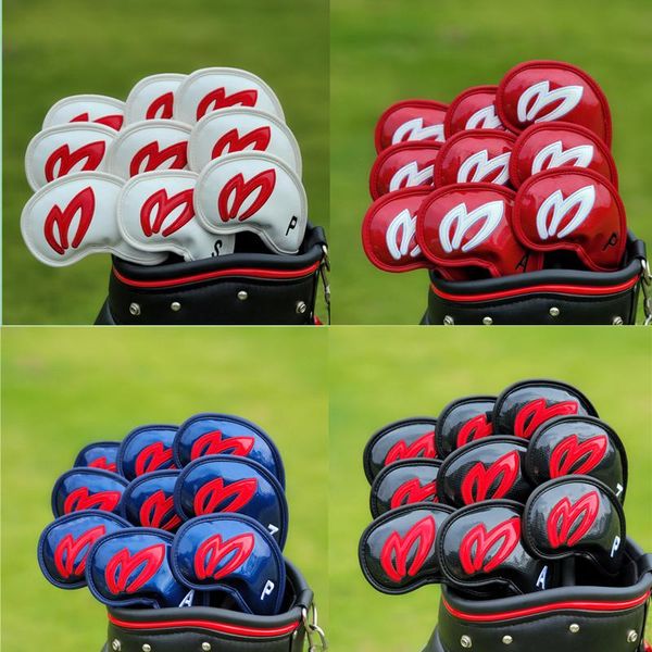 

complete set of clubs golf irons headcover mbe master edition bright pu club iron covers #4-9pas 4 colors