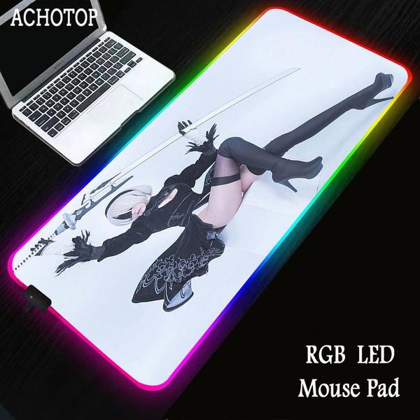 

mouse pads & wrist rests nier replicant rgb gaming pad computer gamer mousepad large game mat big mause pc lapkeyboard desk carpet