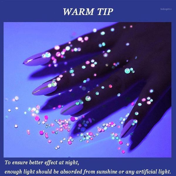

1bag multi mixed size crystal gem luminous stones nail rhinestoneluminous art gems decorations diy fluorescence flatback na j7q81