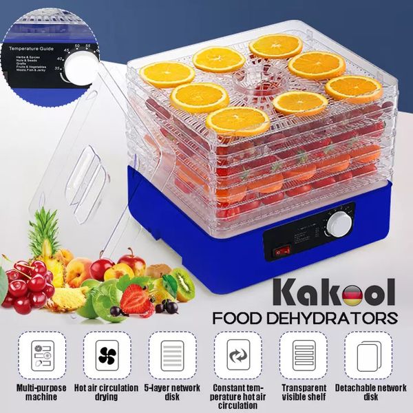 

[5 layers](transparent) 350w food dehydrators fruit dryer dried air dryers vegetable meat for household/commercial/diy -eu-us plug