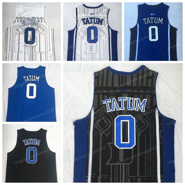 

ncaa kyrie 0 tatum college basketball jersey stitched white blue black jerseys