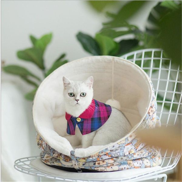 

cat beds & furniture barrel shape bed house mat deformable polymorphous