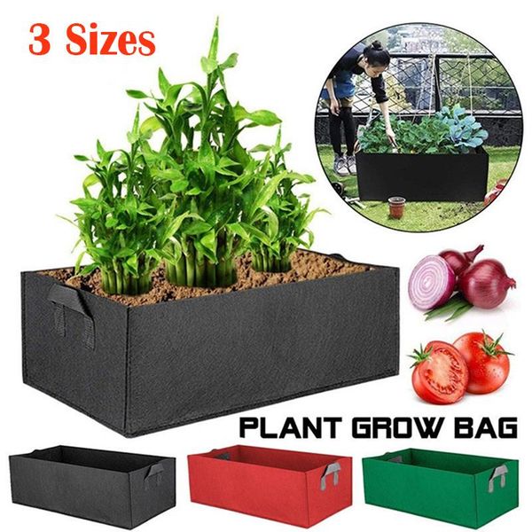 

planters & pots 3 sizes fabric raised garden bed rectangle breathable planting container growth bag supplies