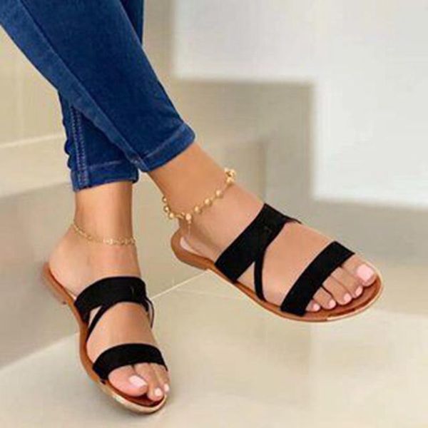 

slippers summer women flat beach shoes black open toe sandals roman white flip flops outdoor female slides chaussure femme