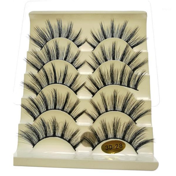 

5 pairs false mink eyelashes 3d lashes thick crisscross makeup eyelash natural soft fake eye lashes1