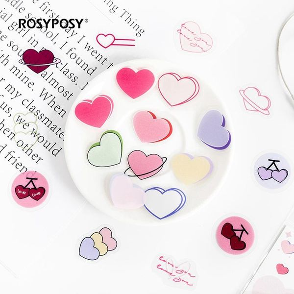 

40pcs/pack rosyposy cartoon animals heart scrapbooking pvc sticker for diy stationery diary mobile adhesive decoration seal gift wrap
