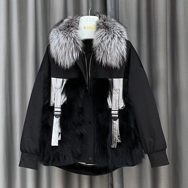 

women's fur & faux arashi non-success super warm double maomao 2021 sent to overcome female hair bladder coat, Black