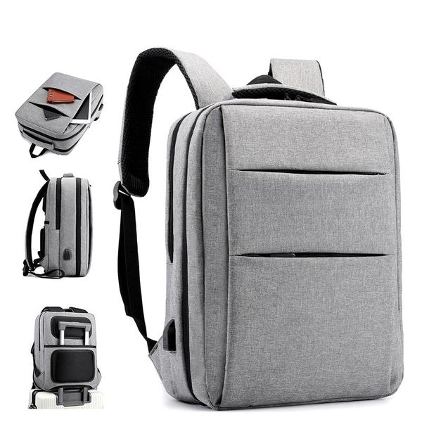 

backpack vintage 15.6 inch lapusb charger large school bag men women travel office computer rucksack waterproof book