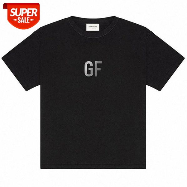 

fog hip-hop gf charity limited short-sleeved nine-party joint 3m reflective men and women loose cotton t-shirt #ds8z, White;black