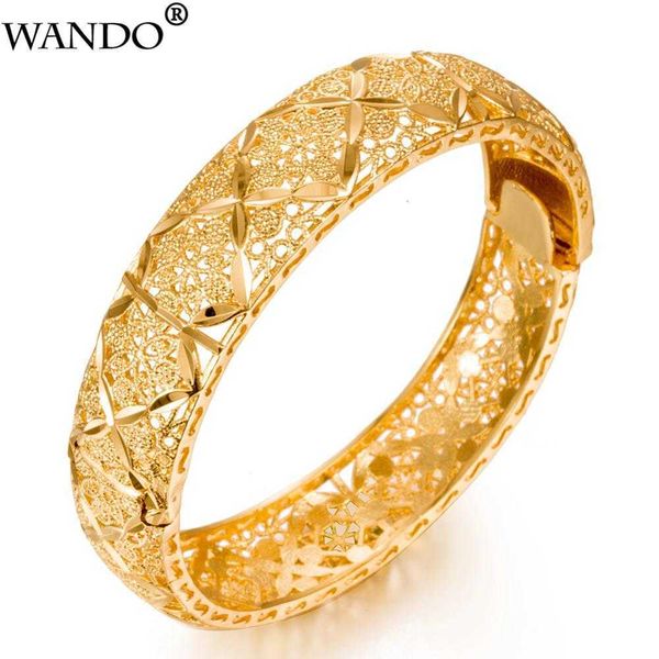 Wando Luxury 24k Color oro gioielli etiopi braccialetti per le donne Dubai Ramadan Banglesbracelet regalo gioielli diserbo africano / arabo Q0719