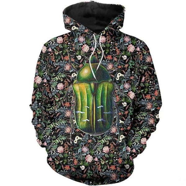 

men's hoodies & sweatshirts beetle 3d full body printing zipper shirt casual hoodie, Black
