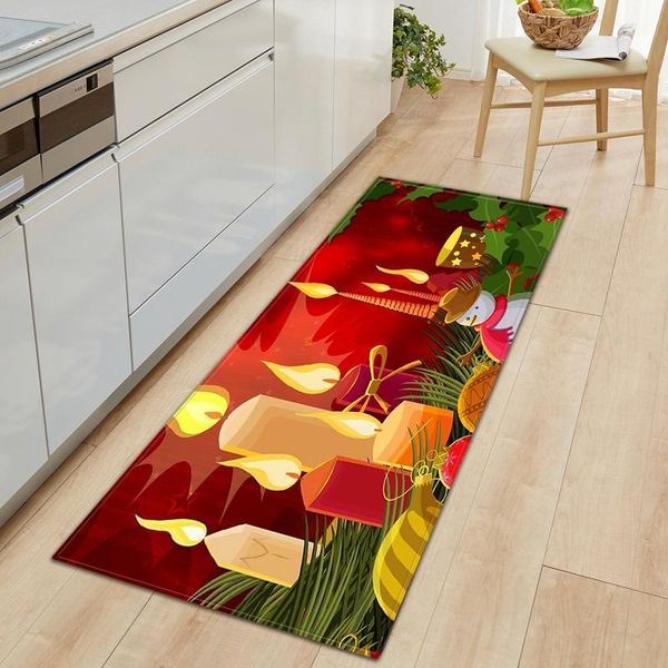 

carpets christmas kitchen rug candle print home entrance doormat children living room bedroom mat hallway bathroom non-slip floor