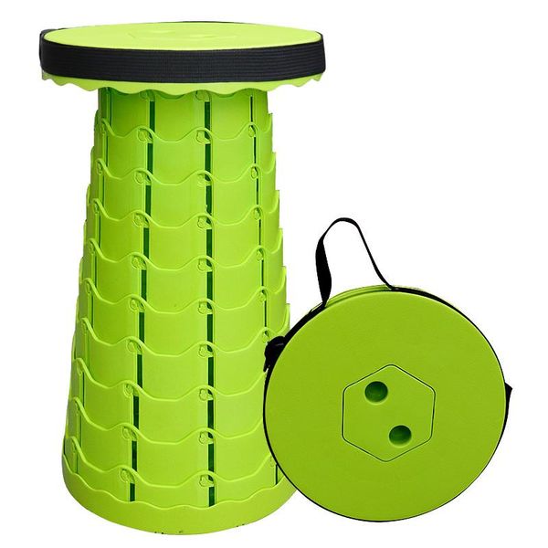 

retractable folding stool outdoor portable adjustable lightweight travel camping fishing chair seat max load 130kg camp furniture