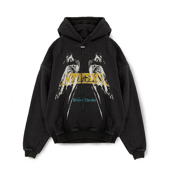 

men's hoodies & sweatshirts fw represent vintage hoodie men women thunder angel print retro pullovers b1bl, Black