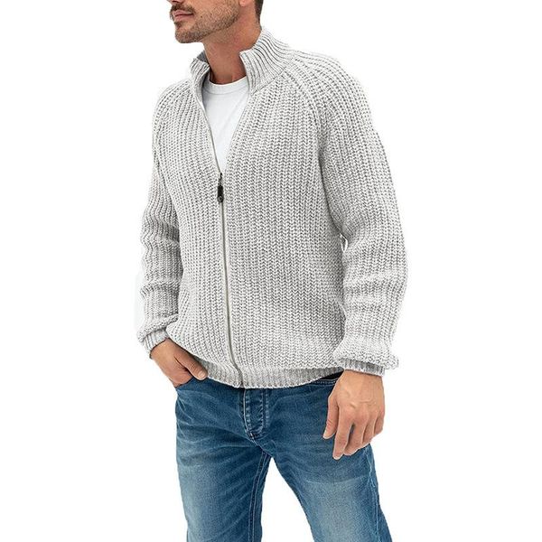 

men's jackets sweater cardigan men autumn winter solid zipper turtleneck knitted coat plus size clothing, Black;brown