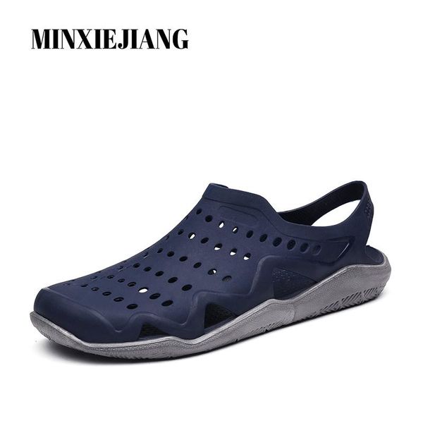 

slippers summer 2021 men's sandal cutout beach shoes outdoor non-slip jelly casual fashion flip flops, Black