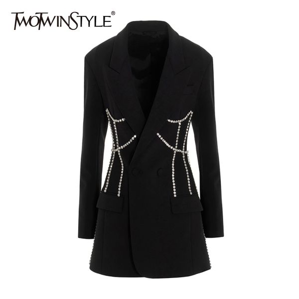 

twotwinstyle black korean short drs, diamond retail, long sve slotted, high waist, 2021 women's fashion, Black;gray