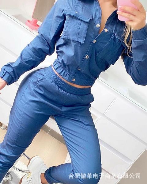 

women's tracksuits denim suit, Gray