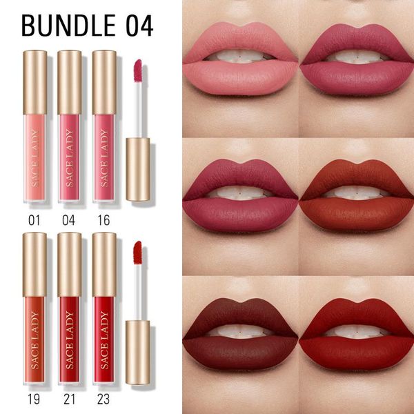 

lip gloss lipstick 3pcs liquid nude matte waterproof long lasting cosmetic