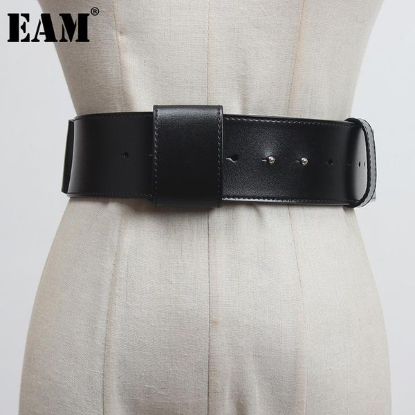 

[eam] pu leather multicolor split joint temperament belt personality women fashion tide all-match spring autumn 2021 1da650 belts, Black;brown